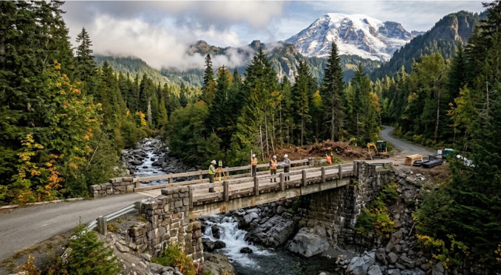Mount Rainier Prepares For Multi-Year Fryingpan Creek Bridge Replacement