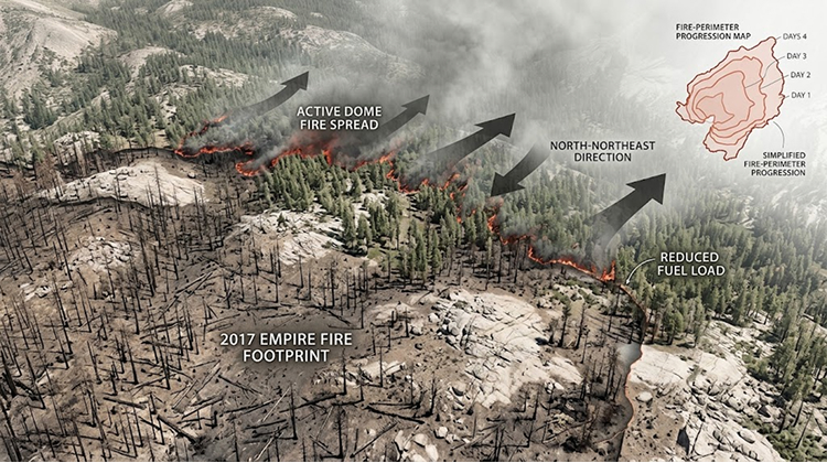 The Fire Is Moving Through The 2017 Empire Fire Footprint