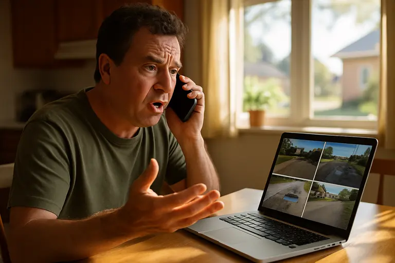 Resident reviewing public city documents on a laptop at a desk